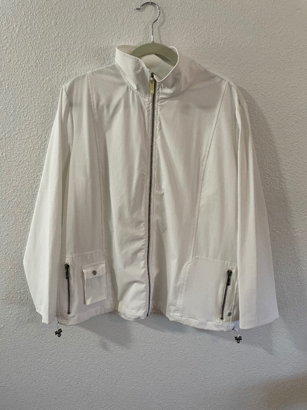 Chico's Zenergy White Zip Mock Neck Utility Jacket